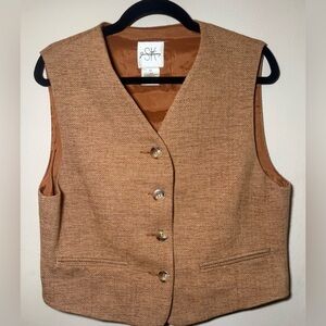 Jessica Tierney Brown Herringbone Women’s Vest Size 12 US